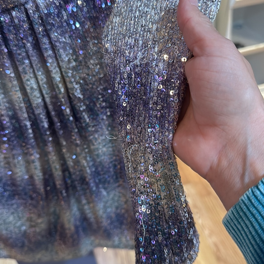 🛍️🛍️Purple and silver sequenced dress size 6 - Picture 7 of 10